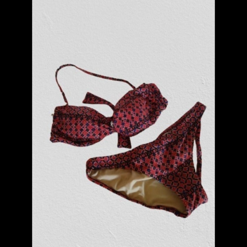 NWT Madewell Print Bandeau Bikini Set Sz S/XS